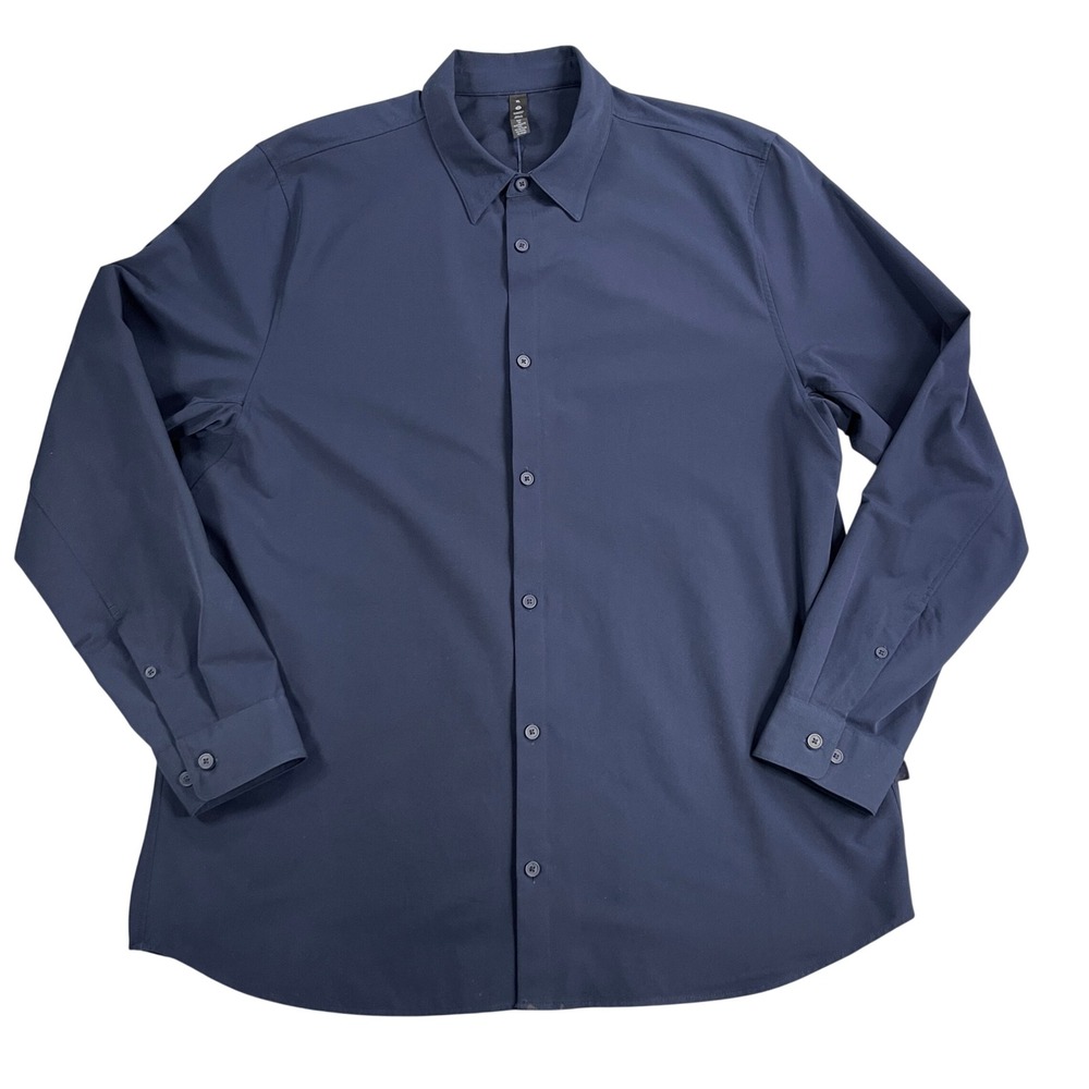 Lululemon New Venture Classic Fit Long Sleeve Shirt Mens XL Blue Performance